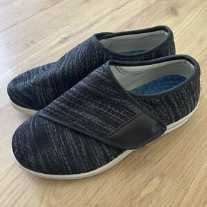 Youyun Unisex Diabetic or Pregnancy Shoes Gray Hook & Loop Low Top Size 7.5/8.5